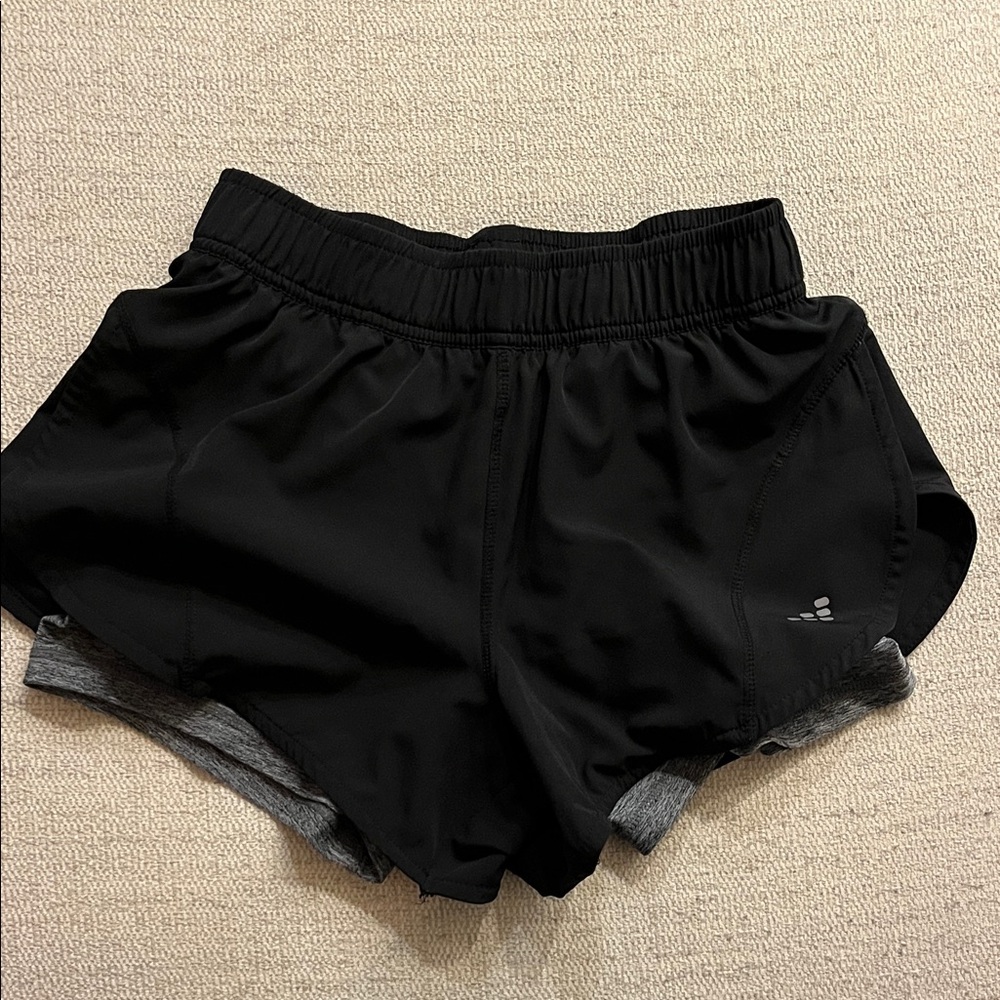 bcg Black Athletic Layered Shorts with Gray Liner